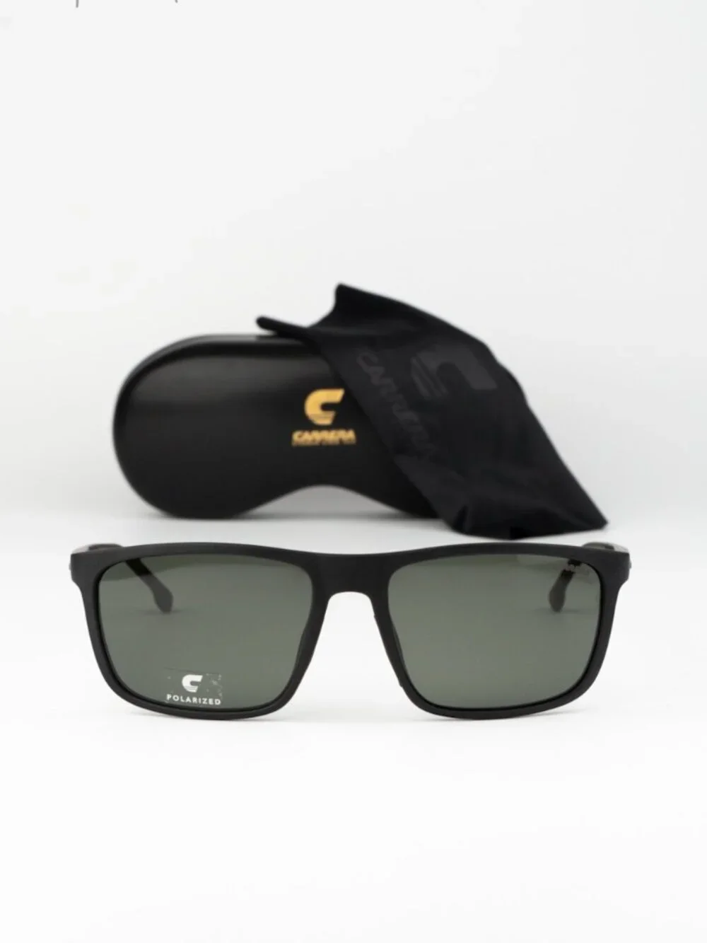 Carrera Women Sunglasses Black Green Polar Rectangle CARRERA 8047/S 07ZJ UC NEW